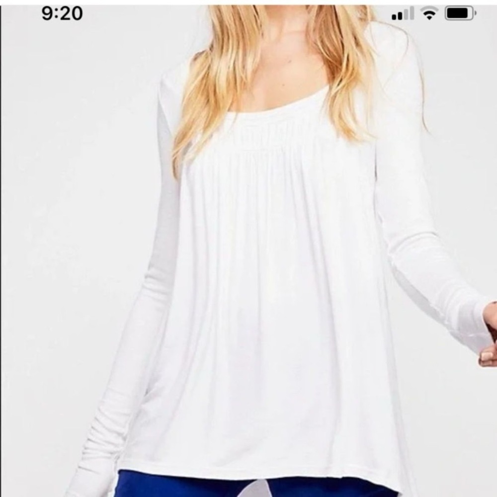 We The Free White Long-Sleeve Swing Tunic Large